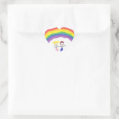 Regenboogkinderen Hart Sticker (Tas)