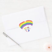Regenboogkinderen Hart Sticker (Envelop)