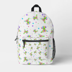 regenboogkinderen hond puppy polka stip helder leu bedrukte rugzak