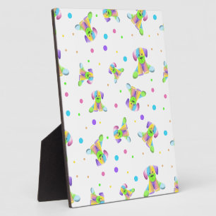 regenboogkinderen hond puppy polka stip helder leu fotoplaat