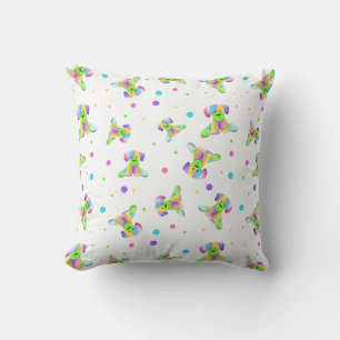 regenboogkinderen hond puppy polka stip helder leu kussen