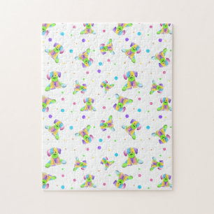 regenboogkinderen hond puppy polka stip helder leu legpuzzel