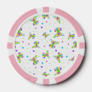 regenboogkinderen hond puppy polka stip helder leu poker chips