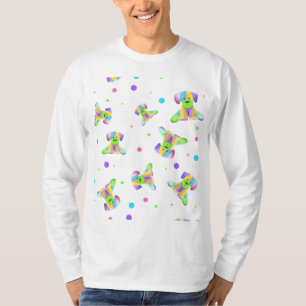regenboogkinderen hond puppy polka stip helder leu t-shirt