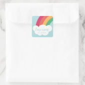 Regenboogkinderen verjaardagsstickers vierkante sticker (Tas)