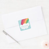 Regenboogkinderen verjaardagsstickers vierkante sticker (Envelop)