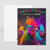 Regenboogkippen Birthday Kaart (Voorkant / Achterkant)