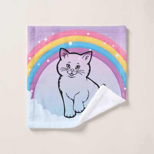 regenboogkitten washandje (Wasdoekje)