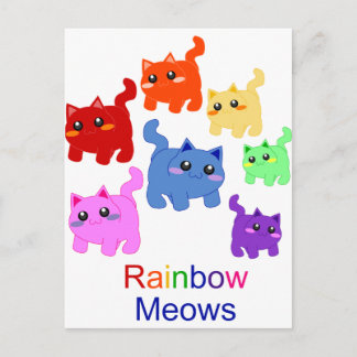 Regenboogkittens! Briefkaart
