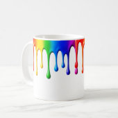 Regenboogkleppen rond een mug. koffiemok (Voorkant links)