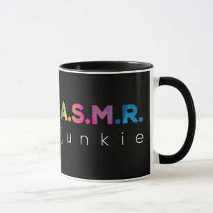 Regenboogkleur ASMR junkie Black Edition Mok