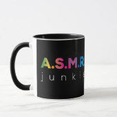Regenboogkleur ASMR junkie Black Edition Mok (Links)