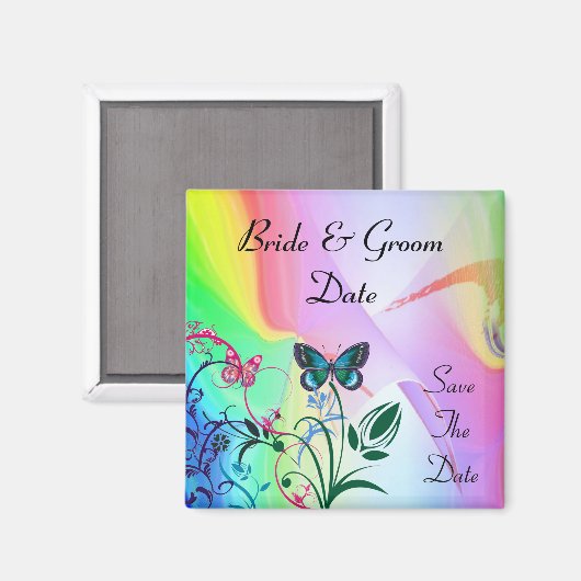 REGENBOOGKLEUR BEWAAR DE DATUMMAGNEET MAGNEET (Voorkant / Achterkant)