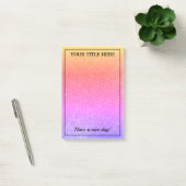 Regenboogkleur, dunne glitter Post-it® notes (Kantoor)