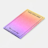 Regenboogkleur, dunne glitter Post-it® notes (Schuin)