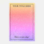Regenboogkleur, dunne glitter Post-it® notes (Voorkant)