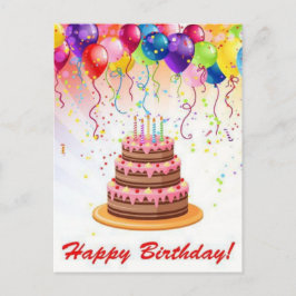 Regenboogkleur Fireworks Verjaardagsbericht Kaart