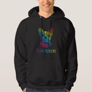regenboogkleur franje bullehond hoodie