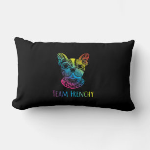regenboogkleur franje bullehond kussen