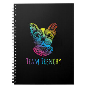 regenboogkleur franje bullehond notitieboek