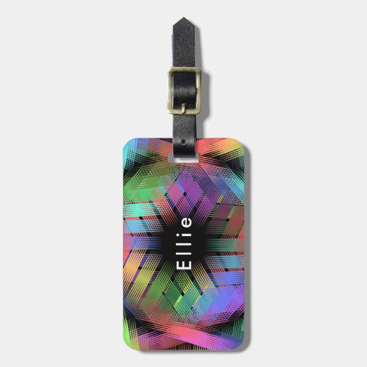 Regenboogkleur licht bagagelabel (Voorkant verticaal)