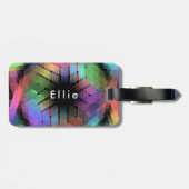 Regenboogkleur licht bagagelabel (Achterkant horizontaal)