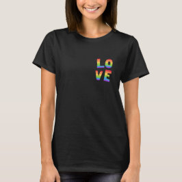 Regenboogkleur LOVE Romantische egante Valentijnsd T-shirt