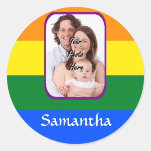 Regenboogkleur Ronde Sticker