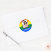 Regenboogkleur Ronde Sticker (Envelop)