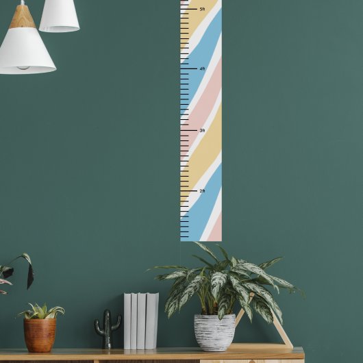 Regenboogkleur Schattigee Baby Boy Groeikaart Poster (Woonkamer 1)