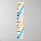 Regenboogkleur Schattigee Baby Boy Groeikaart Poster (Voorkant)