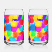 Regenboogkleur Splash Blikvorm Glas (Voorkant)