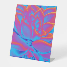 Regenboogkleur Succulent plant Reclamebord Met Voetstuk