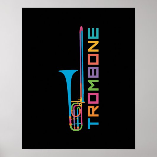 Regenboogkleur Trombone Poster (Voorkant)