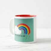 Regenboogkleur Tweekleurige Koffiemok (Voorkant links)