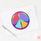 Regenboogkleur U past Vredesteken aan Ronde Sticker (Envelop)
