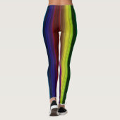 Regenboogkleur Verticale strepen met Bull Logo Leggings (Achterkant)