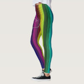 Regenboogkleur Verticale strepen met Bull Logo Leggings (Links)