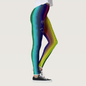Regenboogkleur Verticale strepen met Bull Logo Leggings (Rechts)