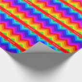 Regenboogkleuren 2 LG Chevron Brt Red Name Monogra Cadeaupapier (Hoek)