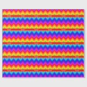 Regenboogkleuren 2 LG Chevron Brt Red Name Monogra Cadeaupapier (Vlak)