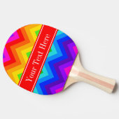 Regenboogkleuren 2 LG Chevron Brt Red Name Monogra Tafeltennisbatje (Zijkant)