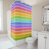 Regenboogkleuren, aangepast douchegordijn (In situ)