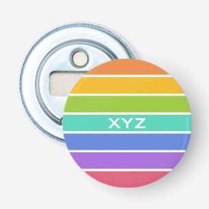 Regenboogkleuren, aangepast monogram flesopener button flesopener