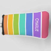Regenboogkleuren, aangepast monogram putter golfheadcover (Voorkant)