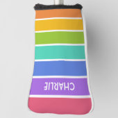 Regenboogkleuren, aangepast monogram putter golfheadcover (Draai 90)