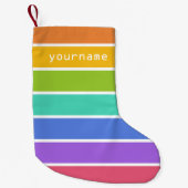 Regenboogkleuren, aangepast voor kerstmis kleine kerstsok (Voorkant)