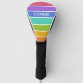 Regenboogkleuren, aangepaste monogram bestuurdersb golfheadcover (Voorkant)
