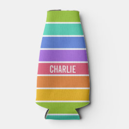 Regenboogkleuren, aangepaste monogram-flessenkoele flesjeskoeler