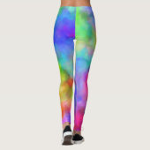 Regenboogkleuren Aangepaste naam Leggings (Achterkant)